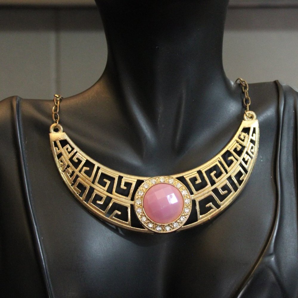 Gold-tone Geometric Collar Necklace